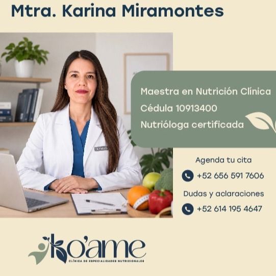 Karina Miramontes Balcón, Nutriólogo clínico Ciudad Juarez