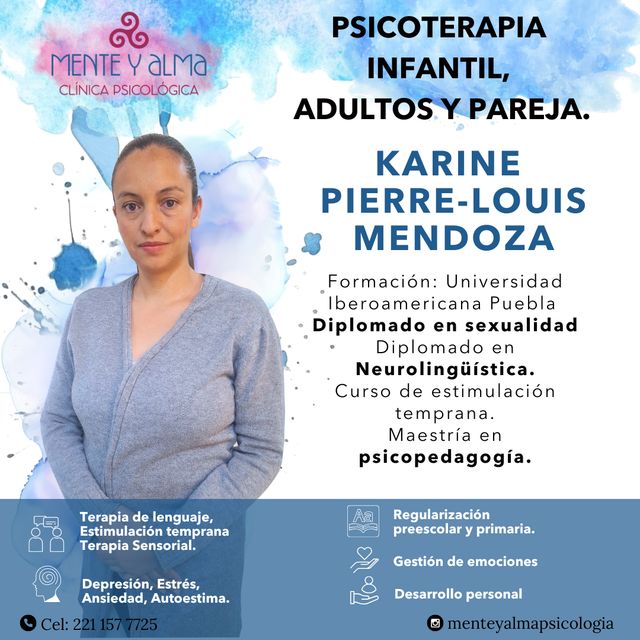 Karine Pierre-Louis Mendoza, Psicólogo Puebla