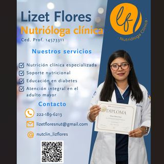 Ampliar imagen: Lizet Flores Flores, Nutriólogo clínico Puebla