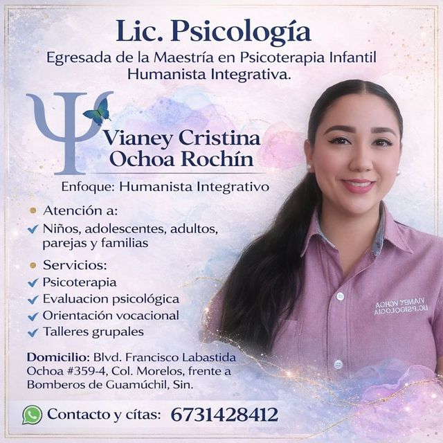 Vianey Cristina Ochoa Rochín, Psicólogo Guamuchil