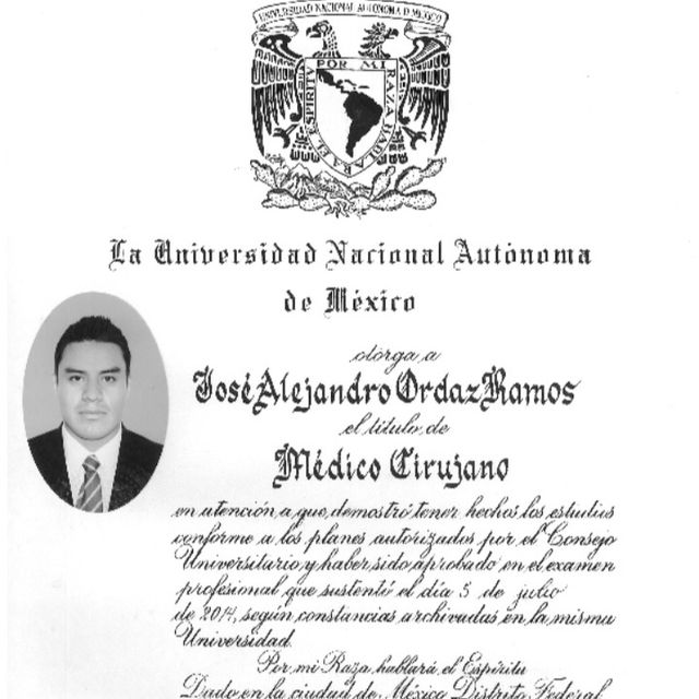 José Alejandro Ordaz Ramos, Médico general Atizapán de Zaragoza