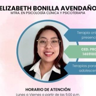 Ampliar imagen: Elizabeth Bonilla Avendaño, Psicólogo Tlaxcala