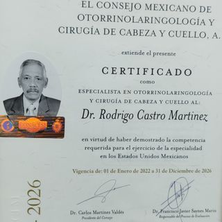 Rodrigo Castro Martínez, Otorrinolaringólogo Oaxaca de Juárez