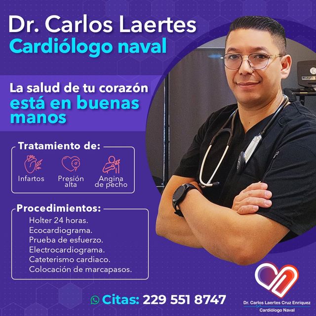 Ampliar imagen: Cardiólogo Dr. Carlos Laertes Cruz Enríquez