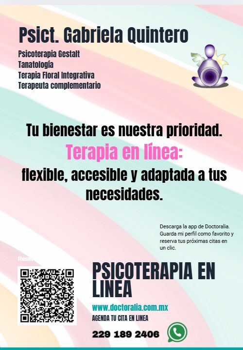 Consulta en Línea. Psict Gabriela Quintero