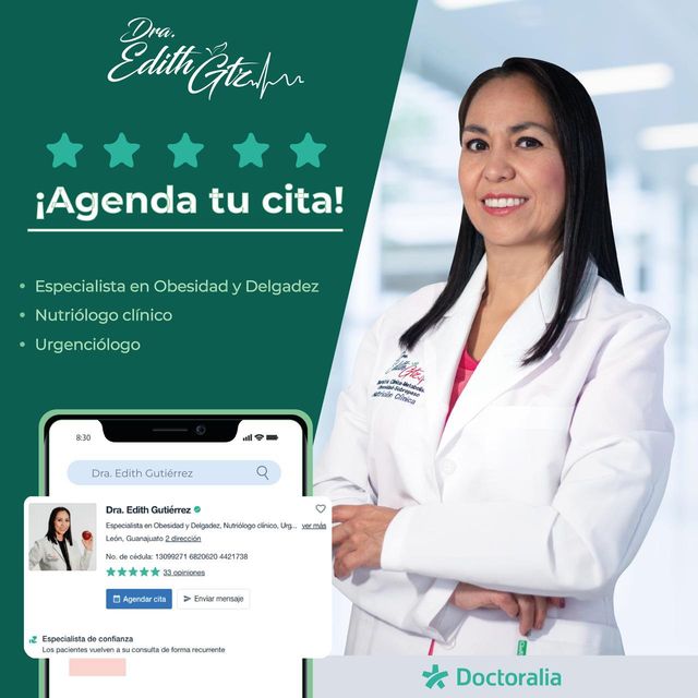 Ampliar imagen: Bariatria Clinica y Nutrióloga Clínica Dra. Edith Gutierrez (León)