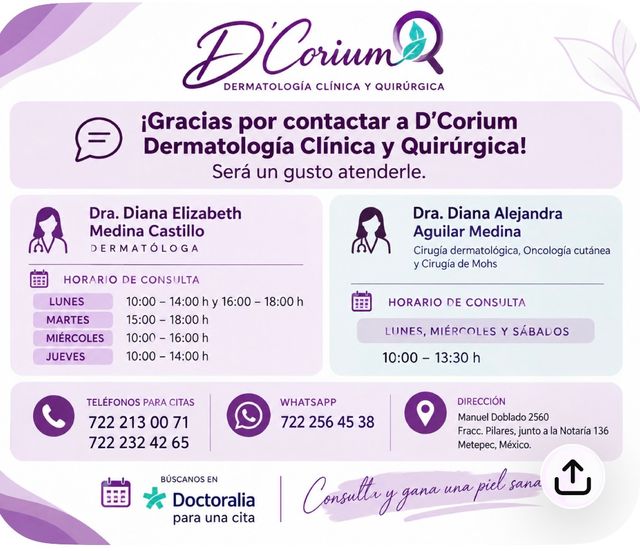 Ampliar imagen: D CORIUM DERMATOLOGIA CLINICA Y QUIRURGICA
