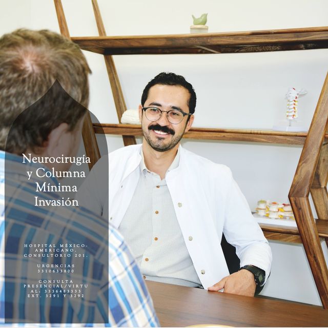 Ampliar imagen: Neurocirugía y Columna Mínima Invasión.  Hospital México Americano. Piso 2, Consultorio 201.
