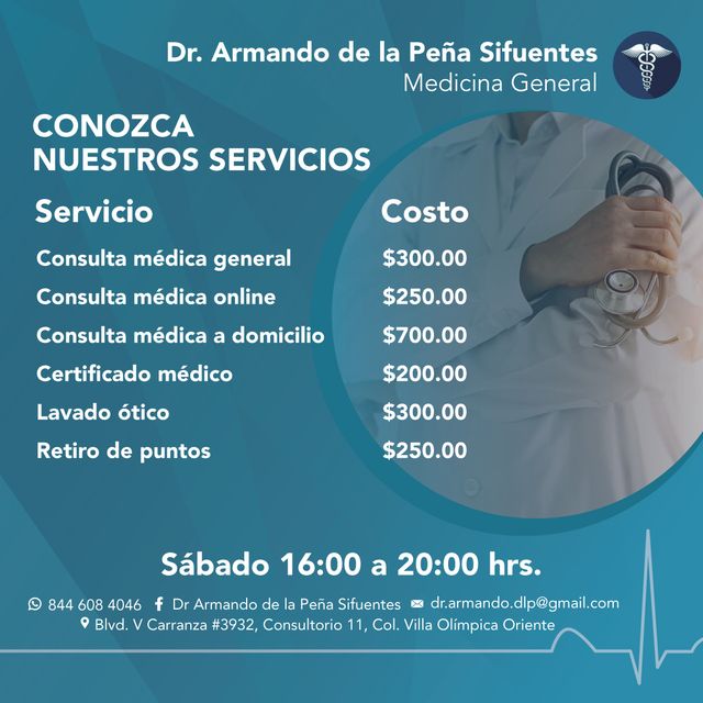 Consultorio Privado. Dr. Armando de la Peña Sifuentes